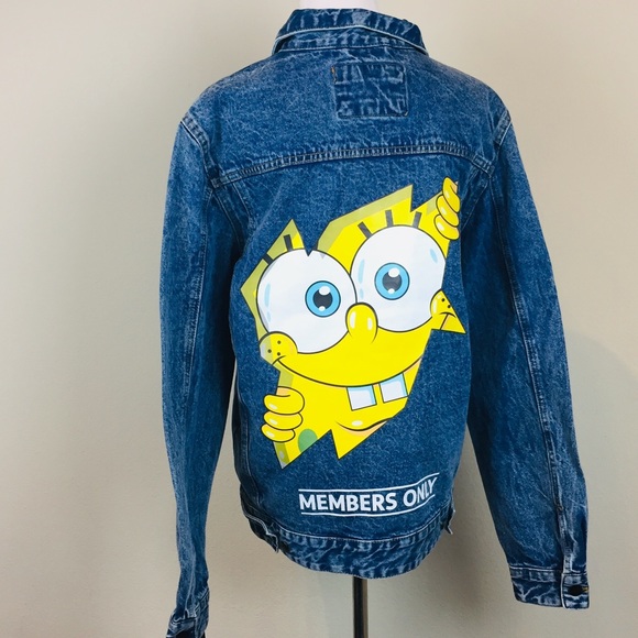 NEW Members Only Spongebob Denim Trucker Jacket M - Picture 5 of 10